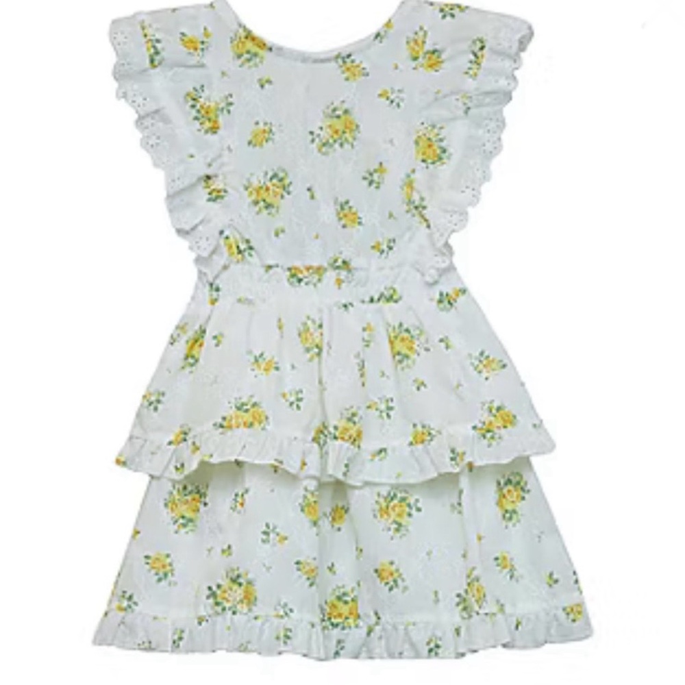 Knit Works Sleeveless Ruffle A-Line Dress, Big Girl's Size16.5 Plus Yellow Rose